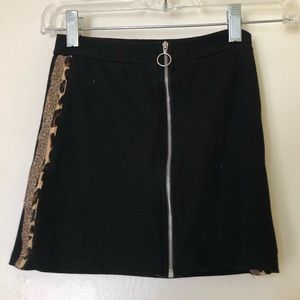 black tight mini skirt